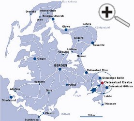 Insel Rügen - Anfahrt zum Ostseebad Baabe