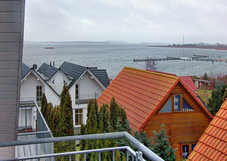 Blick auf den Breeger Bodden - Aussicht vom Doppelzimmer