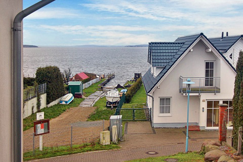 Blick auf den Breeger Bodden - Aussicht vom Doppelzimmer